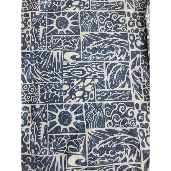 Costa Camp Tech Button Shirt XXL Tiki Print Navy Performance Moisture Wicking - Picture 5 of 10